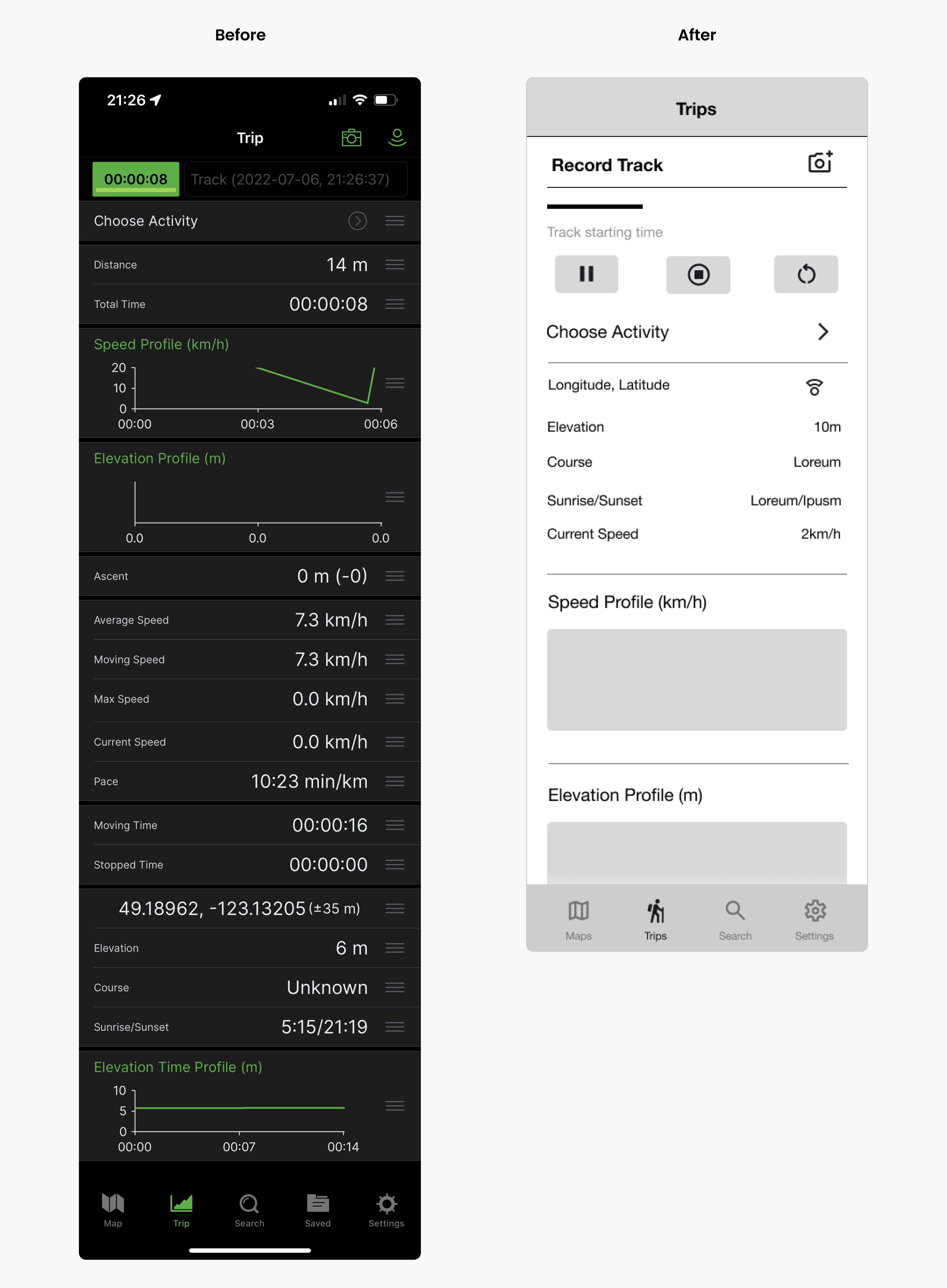 A redesigned Trips page for Gaia GPS