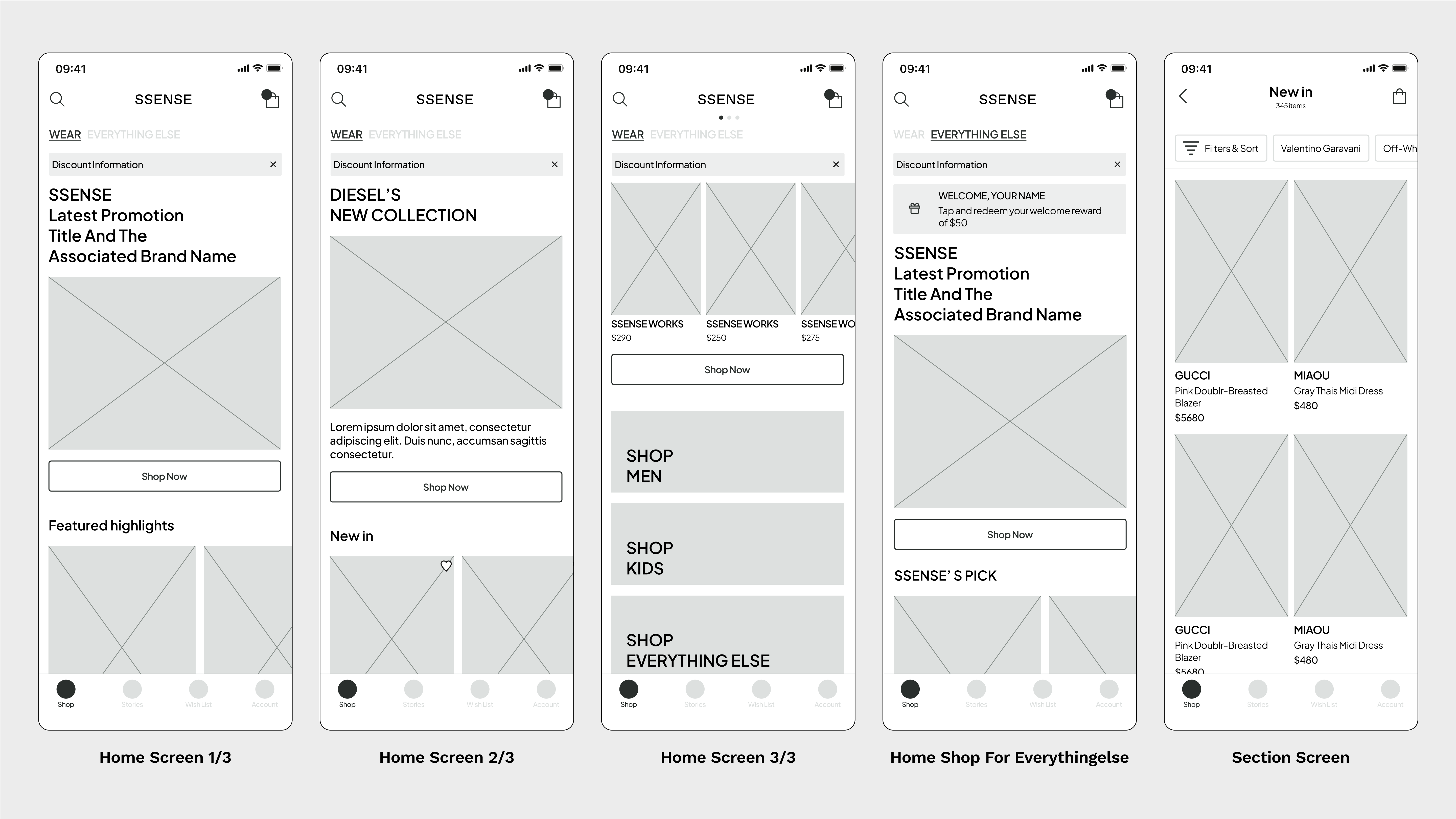 ssense wireframe 2